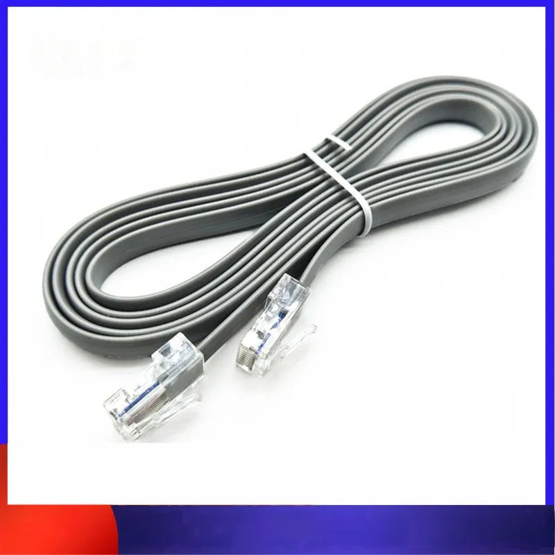 Silver grey 2-metre CAT6 Ethernet cable with RJ-45 connectors