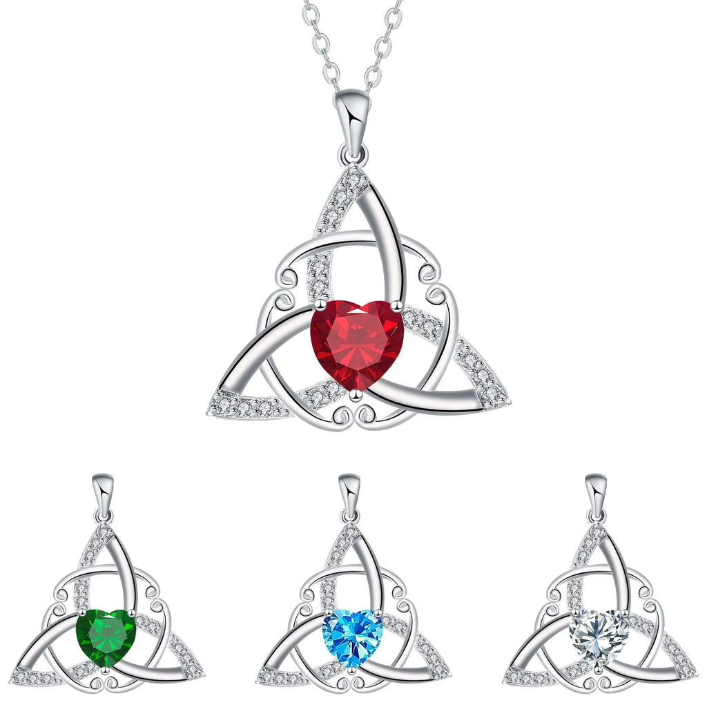 Copper Celtic knot pendant necklace for women in a choice of four electroplated colours.