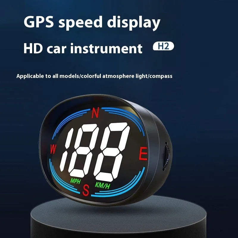 Black ABS car HUD head-up display with GPS compass speedometer on dashboard showing 320X480 resolution screen