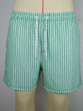 Men's striped beach shorts in polyester blend fabric with triangle lining