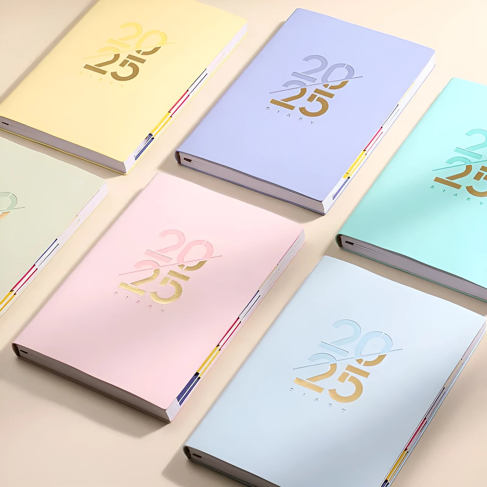 Soft leather A5 daily planner with 150 sheets open on desk showing Dorian paper and binding