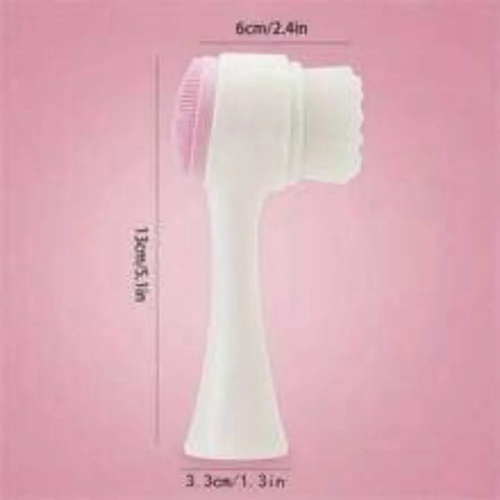 Blue and pink pet paw brush with nylon bristles for dog and cat grooming, measuring 13.5cm long