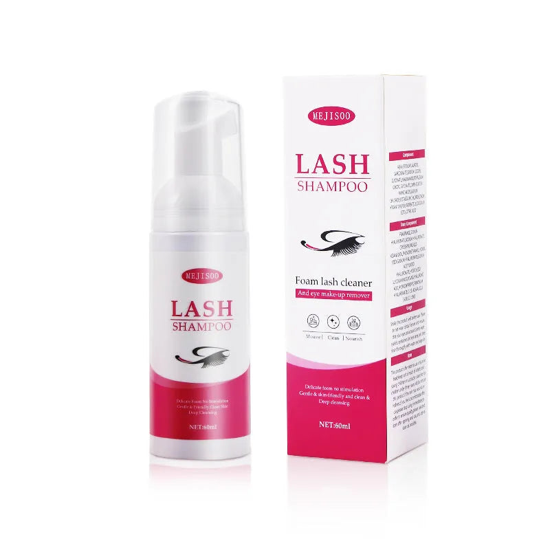 60ml eyelash shampoo mousse cleansing solution in squeezable tube
