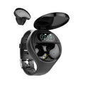 Black detachable smart watch and Bluetooth earphone combo with colour screen display