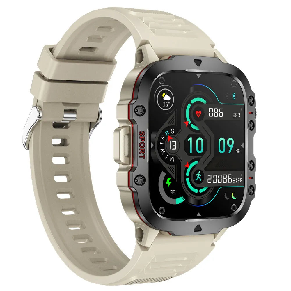 QX11 smart Bluetooth watch displaying heart rate on TFT screen with black silicone strap