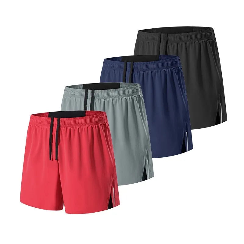 Men's black off-road running shorts with a loose fit and high waist, shown for running activity.