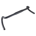 Black aluminium alloy bent handlebar for road bikes with 420mm width and 31.8mm clamp