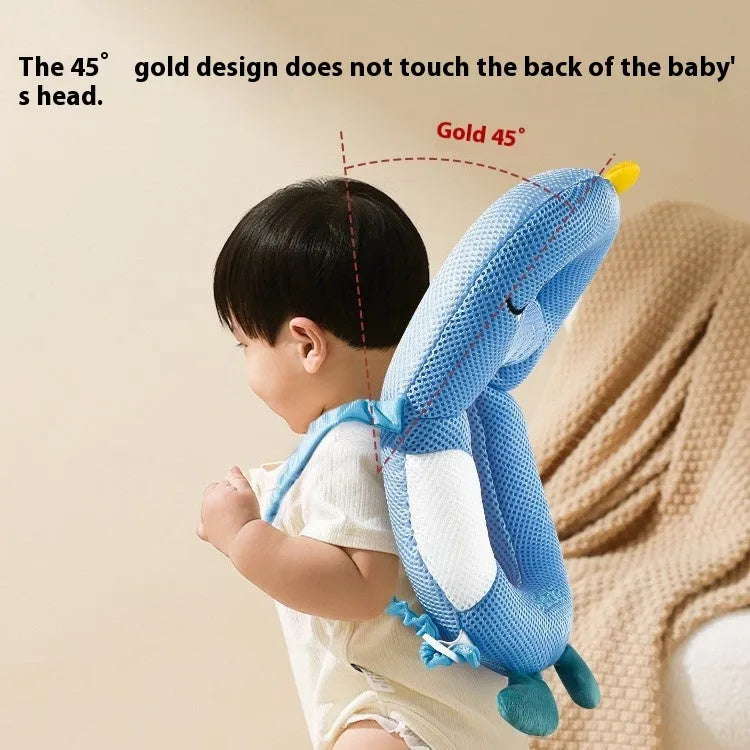Baby anti-collision pillow with cartoon animal design and EPS bead filling for toddler fall protection