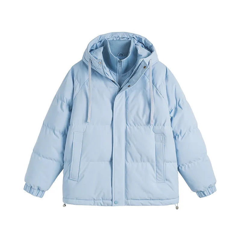 Two-piece cotton padded winter coat in loose fit with side seam pockets