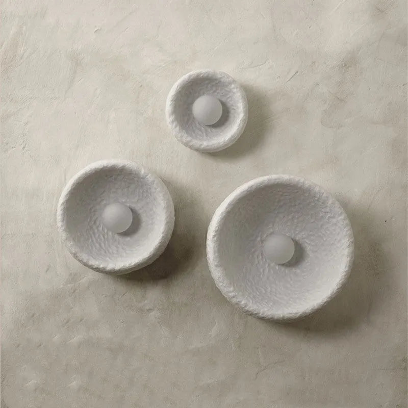 Japanese-style modern wall lamp with resin shade in three diameter sizes: 20cm, 26cm, and 32cm