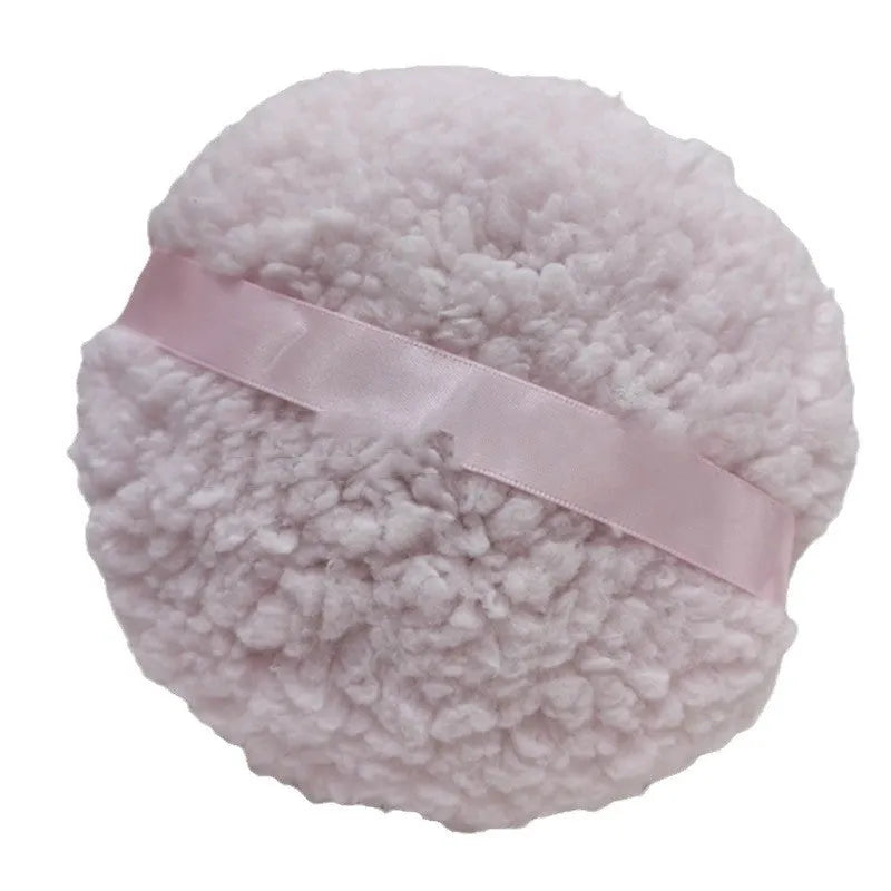 Oversized 150x75mm plush powder puff for makeup application in pink, white or skin colour