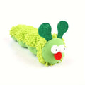 Green interactive plush cat toy pillow with electronic features, 24cm long