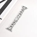 Denim chain design metal Apple Watch strap in multiple colour options showing lug connection