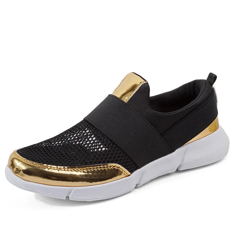 Women's low-top casual sneakers in blue, featuring a breathable mesh interior and a colour-matching pattern.