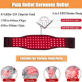 Black infrared red light physical therapy belt with heating for waist pain relief.