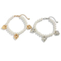 Heart-shaped pearl beaded jeans chain in mixed colour, plastic resin women's accessory