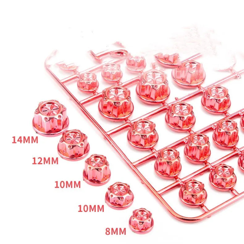 30-piece motorcycle screw cap set in eight colours including black, red, gold, blue, silver, green, orange and purple