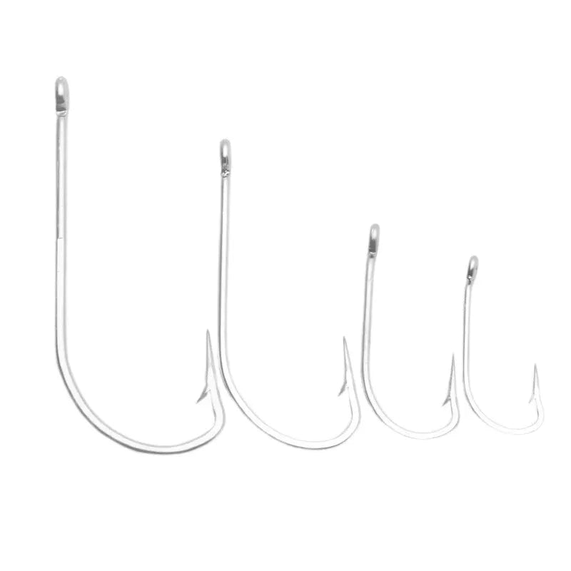 Alloy sea fishing hooks in multiple sizes for catching weever, snakehead and seahorse.