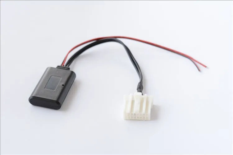 Black JieRui Bluetooth audio cable for Mazda vehicles with AUX connector.