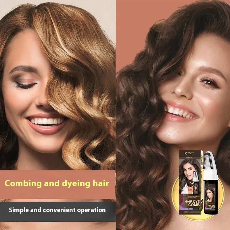Hair dye bottles in brown, wine red and dark brown colours, 200ml each for home colouring