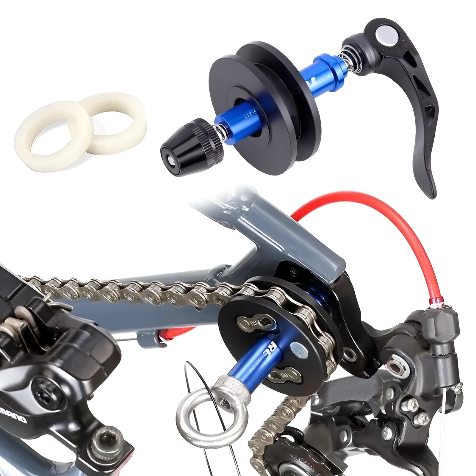 Aluminium bicycle chain holder tool for maintenance and washing procedures