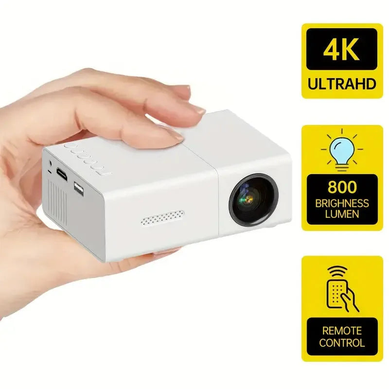 M100 Mini LED home projector in white or black with 100-inch projection capability