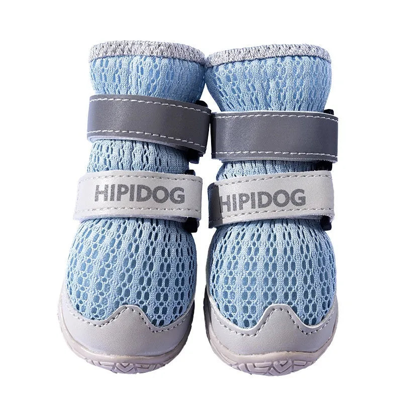Summer breathable anti-scald dog shoes in Bondi Blue cartoon style for paw protection
