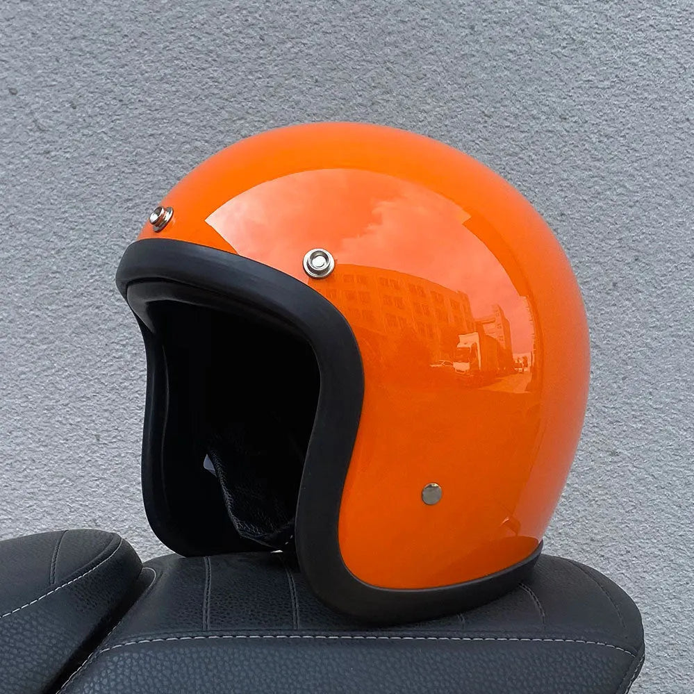 A cement grey retro-style half motorcycle helmet made from FRP glass fibre, shown on a white background.
