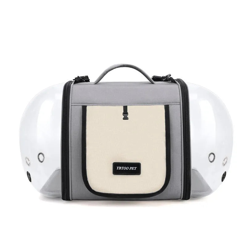 Outdoor portable pet carrier bag with roller shutter design in four colours for cats under 10kg