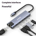 Steam Deck six-in-one docking station with aluminium shell and 15cm Type-C cable.