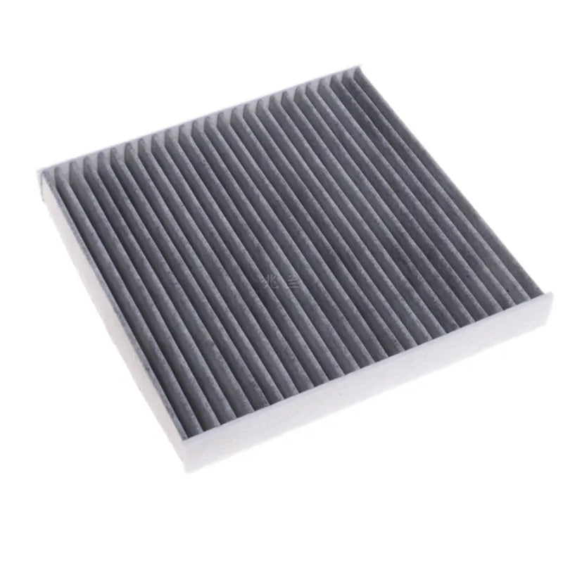 Grey air conditioning filter element for Geely vehicles measuring 215x210x30mm