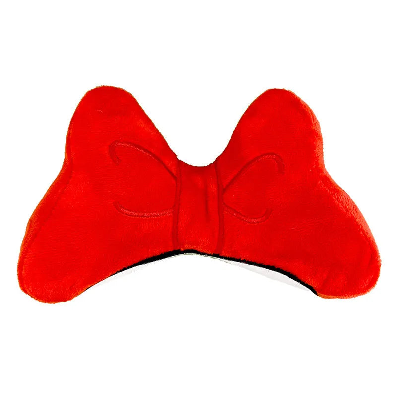 Plush bow helmet decoration in red, pink, and rose pink colours for motorcycle and ski helmets