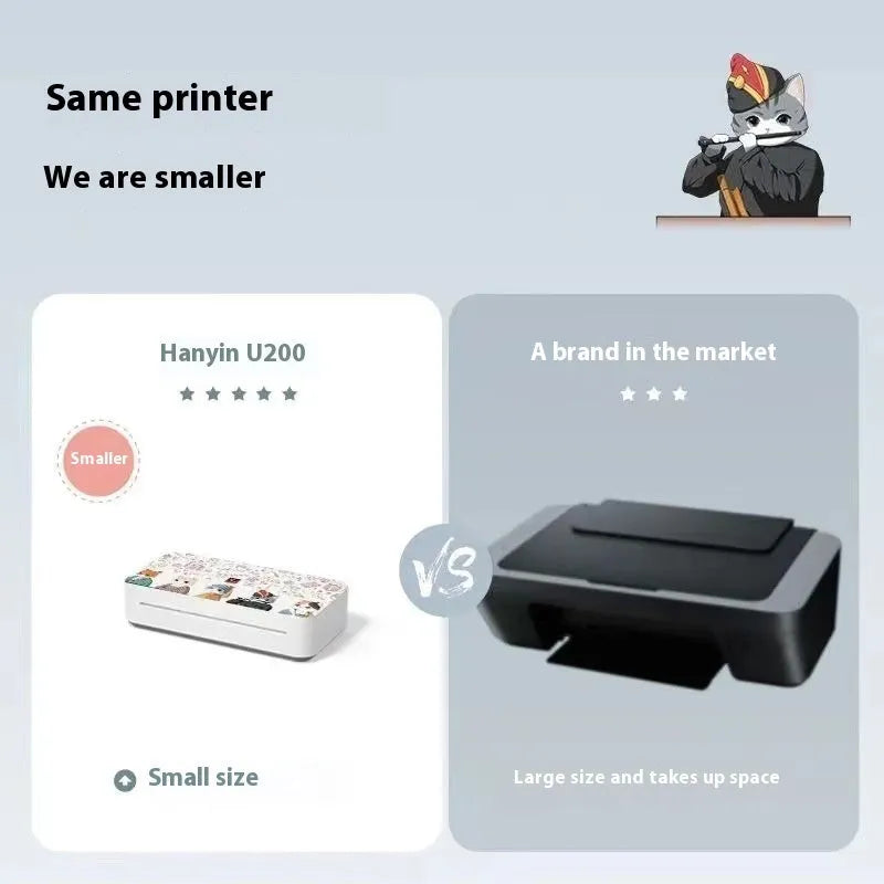 Small household intelligent learning printer for wrong question practice with plastic construction and ribbon cartridge
