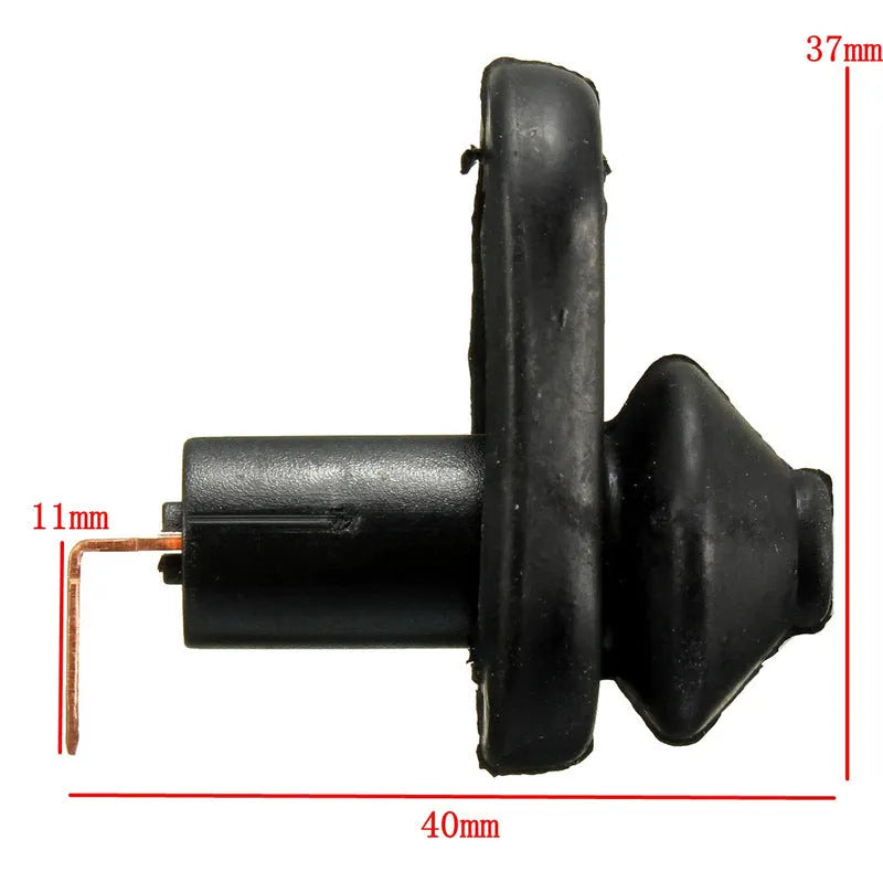 Black universal car interior door light switch with plastic and metal construction