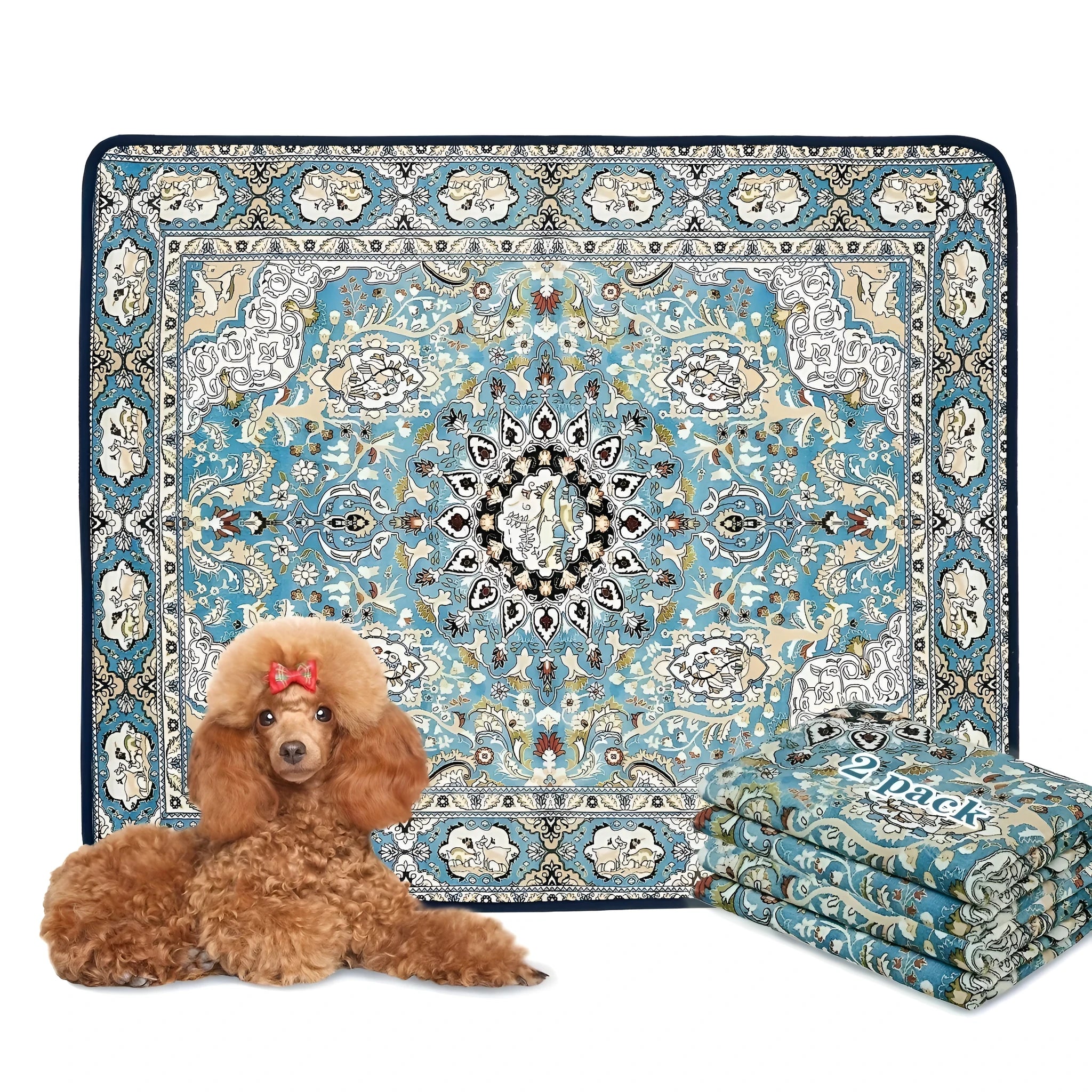 Bohemian style crystal velvet pet mat 40x60cm stain resistant dog urine pad in multiple colours