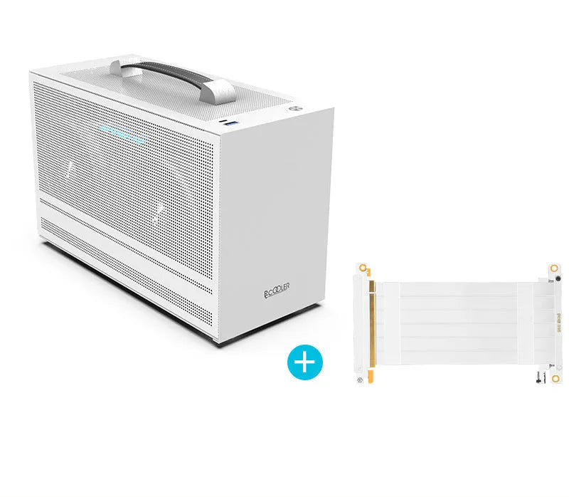 Hummingbird PRO ITX desktop computer case in titanium grey or white colour options