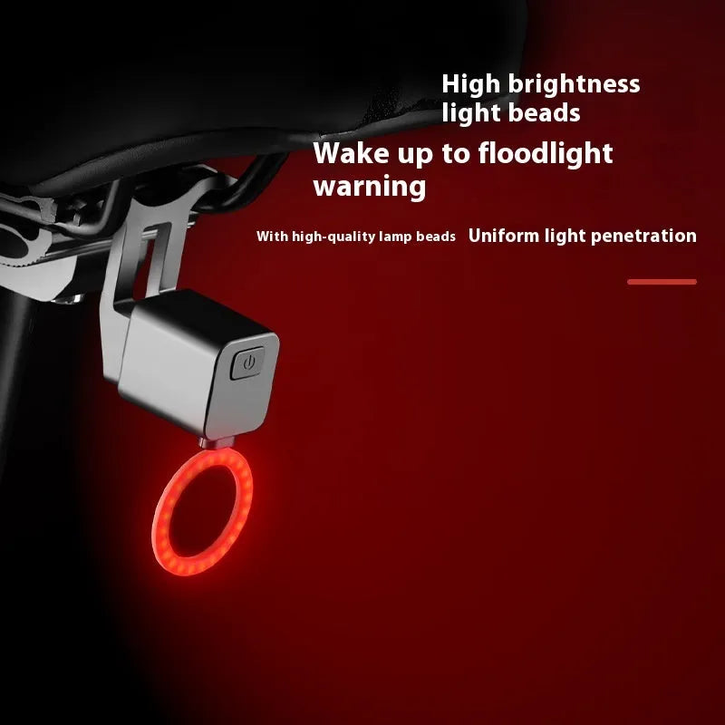 Bicycle rear light with running water LED effect mounted on seat tube