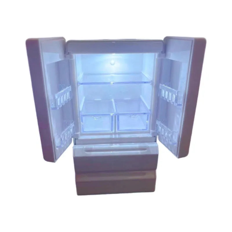 White plastic candy toy miniature model with LED light feature measuring 11.4cm tall