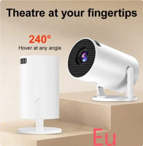 White mini wireless portable projector for home HD projection with same-screen technology