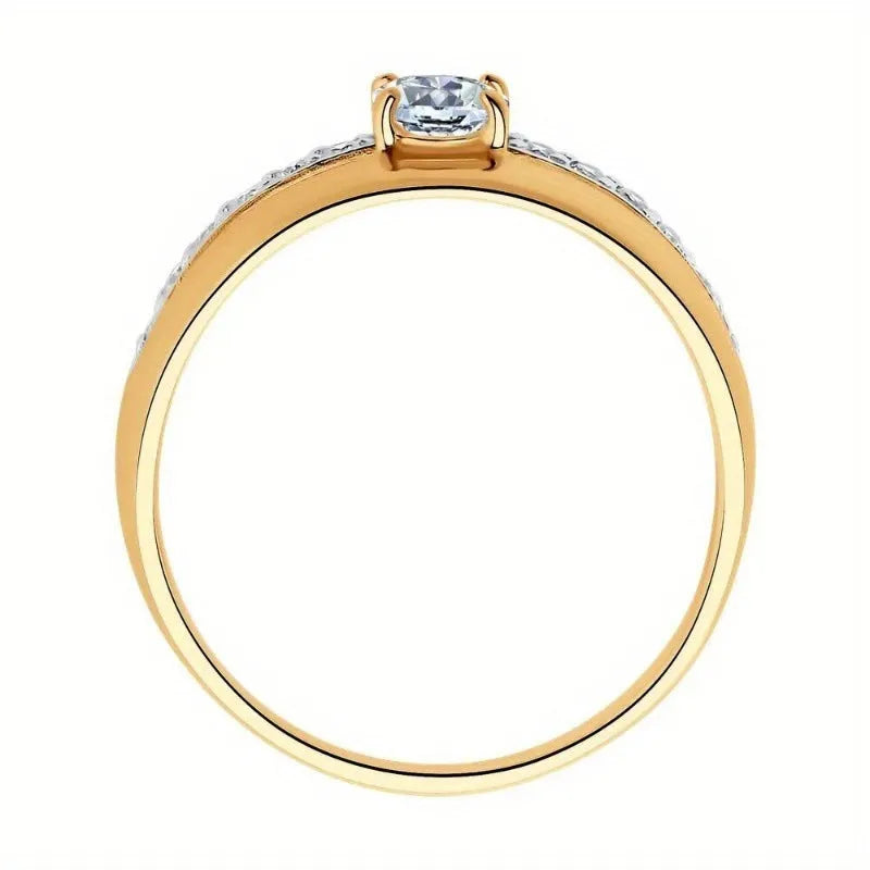 Gold zinc alloy party ring on white background, size 8 available in sizes 6-10