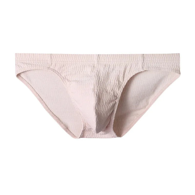 Men's solid colour cotton triangle underwear briefs with a mid waist design.