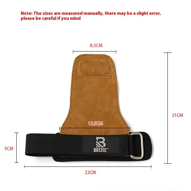 Brown fitness wrist protector pair for hard pull horizontal push training