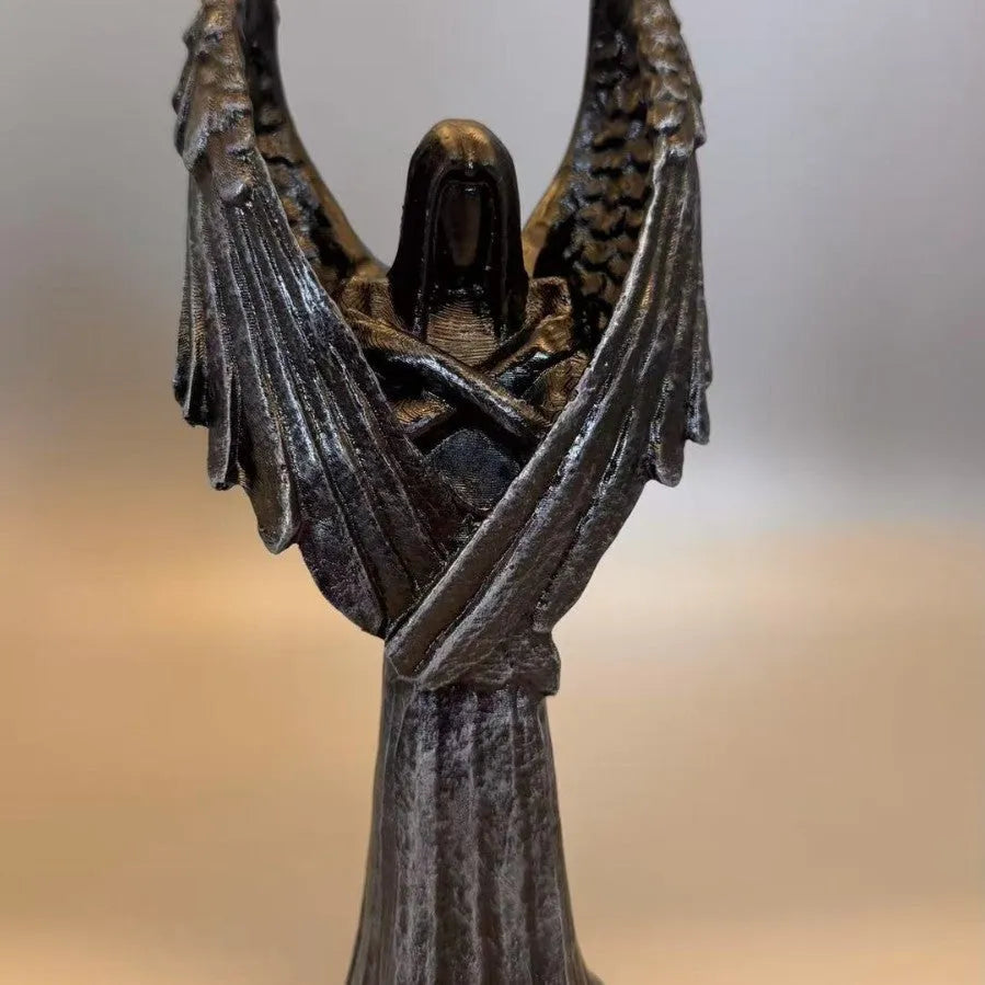 Dark angel resin statue ornament measuring 17cm tall with gothic styling for home decor