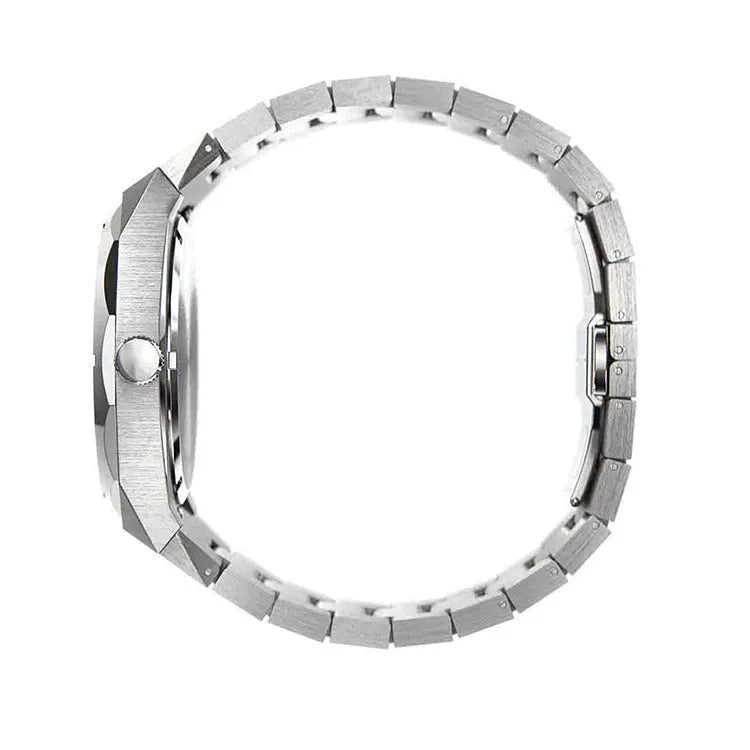 Men's stainless steel waterproof watch with quartz movement and 42mm dial