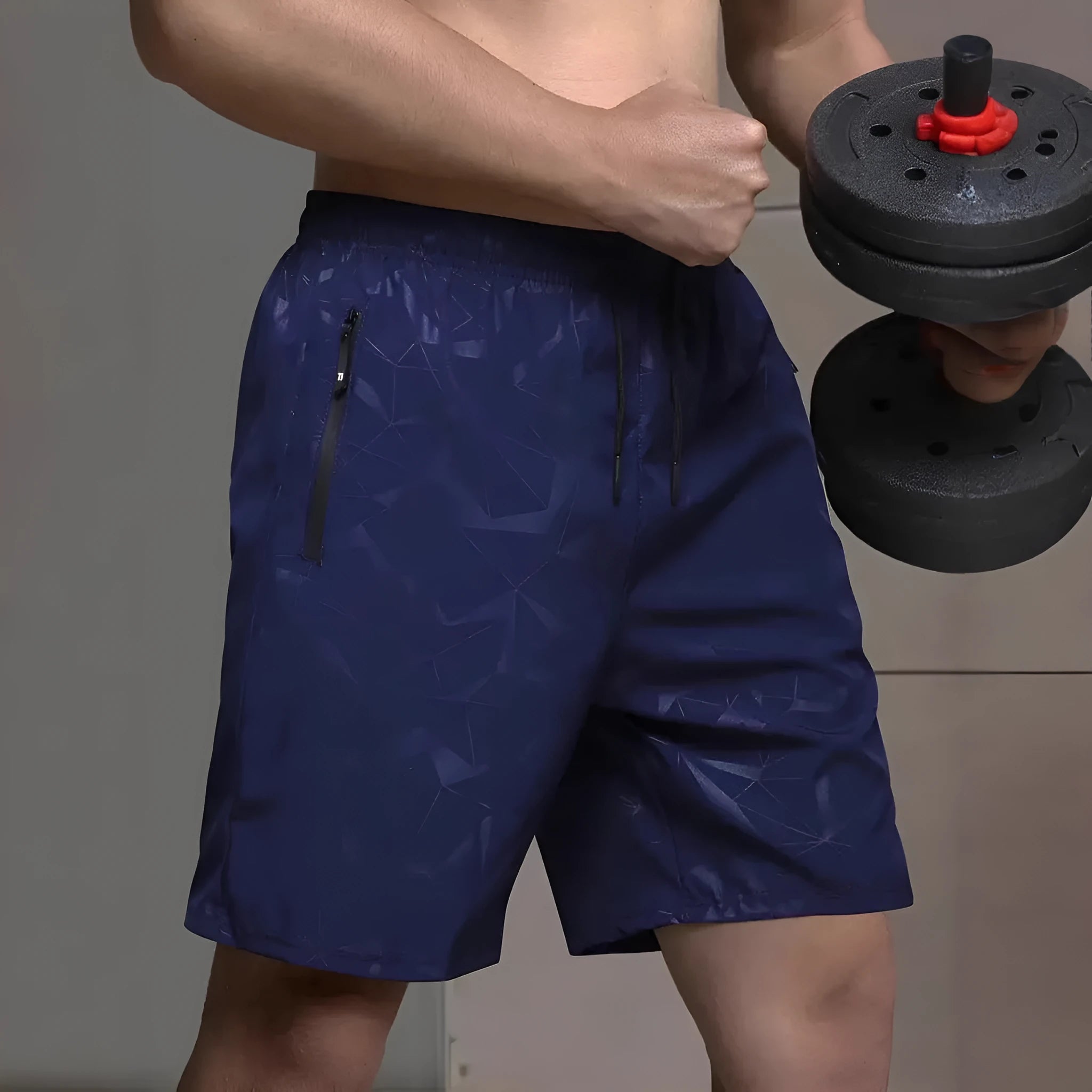 Men's loose fit sports shorts in black colour with casual beach pants design