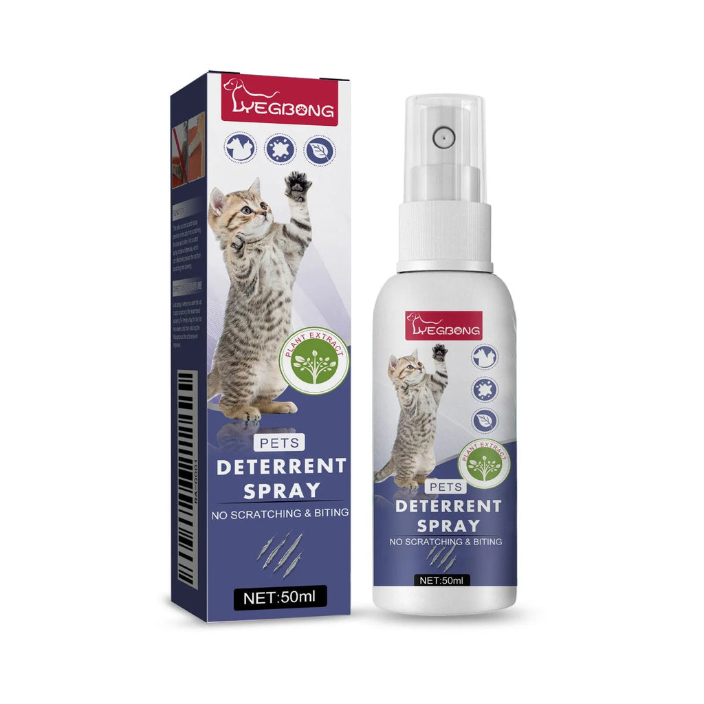 50ml pet deterrent spray bottle in box packaging for stopping dogs and cats scratching furniture