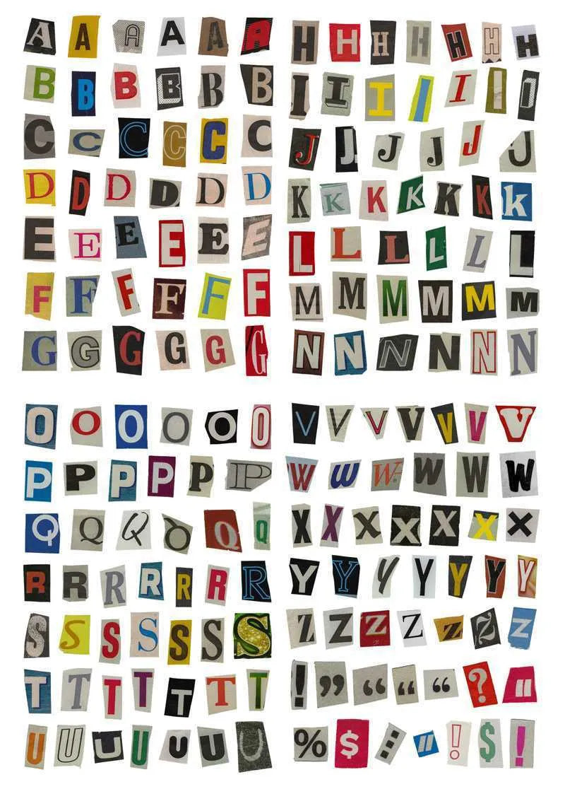 English alphabet and number sticker sheets showing colourful letter sets with cute designs for crafts and labelling
