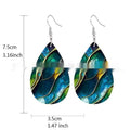 Acrylic flat branch knot earrings with printed detailing in drop shape, style 1 and 2 variants