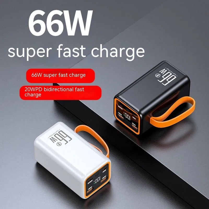 PD66W fast charge 20000mAh power bank in black or white creative design