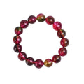 Women's watermelon crystal bracelet showing handmade construction with casual pastoral style